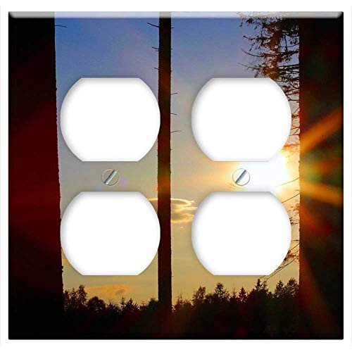 Double Duplex Outlet Wall Plate Cover - Evening Sun Sun Sunset Mood Abendstimmung Clouds Double Duplex Outlet Wall Plate Cover - Evening Sun Sun Sunset Mood Abendstimmung Clouds