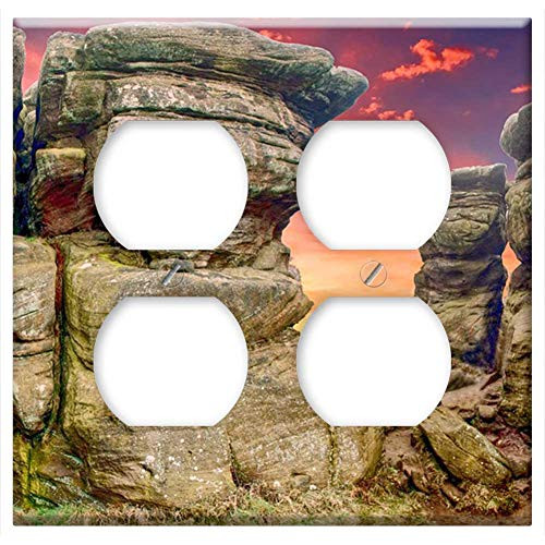 Double Duplex Outlet Wall Plate Cover - Rocks Landscape Sky Sunset Nature Stone Double Duplex Outlet Wall Plate Cover - Rocks Landscape Sky Sunset Nature Stone