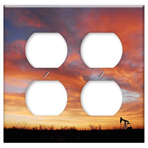 Double Duplex Outlet Wall Plate Cover - Sunset Panoramic Dawn Sky Landscape