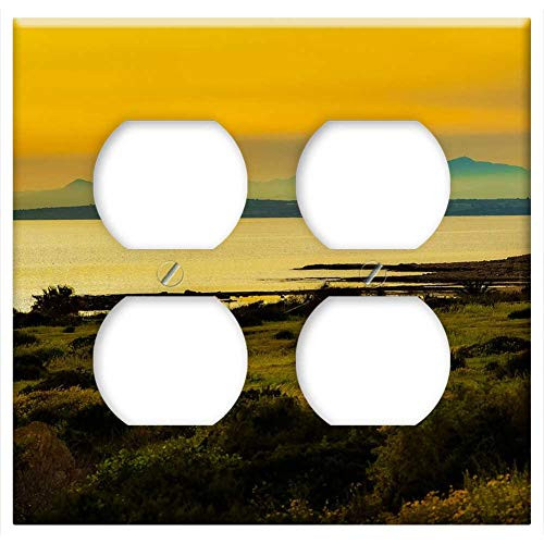 Double Duplex Outlet Wall Plate Cover - Sunset Landscape Sky Nature Dusk Evening