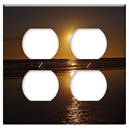 Double Duplex Outlet Wall Plate Cover - Sunset Ocean Sky Nature Sea Beach Romantic Double Duplex Outlet Wall Plate Cover - Sunset Ocean Sky Nature Sea Beach Romantic