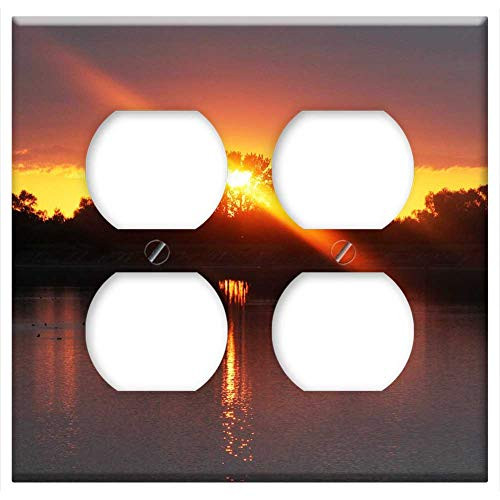 Double Duplex Outlet Wall Plate Cover - Sunset Lichtspiel Sun Nature Lake Water Waters Double Duplex Outlet Wall Plate Cover - Sunset Lichtspiel Sun Nature Lake Water Waters