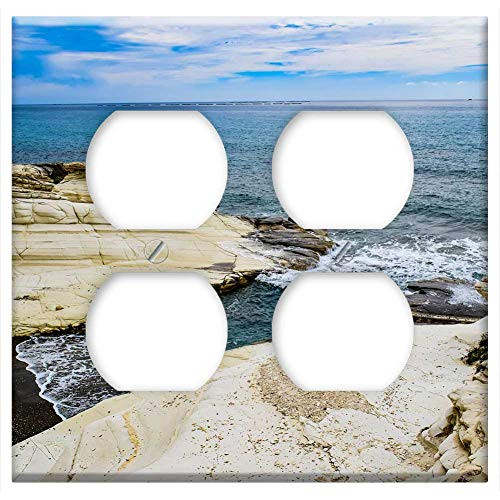 Double Duplex Outlet Wall Plate Cover - Sea Seashore Nature Travel Beach Landscape Rock 2