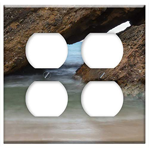 Double Duplex Outlet Wall Plate Cover - Sea Beach Sunrise Ocean Sand Summer Travel 1