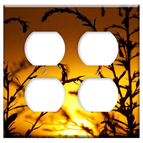 Double Duplex Outlet Wall Plate Cover - Summer Sunset Nature 2