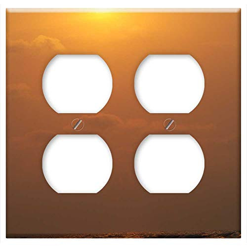 Double Duplex Outlet Wall Plate Cover - Water Sky Nature Waves Beach Sea Sun Reflection