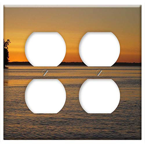 Double Duplex Outlet Wall Plate Cover - Ocean Sunset Sea Sky Nature Reflection Orange Double Duplex Outlet Wall Plate Cover - Ocean Sunset Sea Sky Nature Reflection Orange