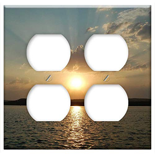 Double Duplex Outlet Wall Plate Cover - River At Sunset Evening Shore Landscape Nature Double Duplex Outlet Wall Plate Cover - River At Sunset Evening Shore Landscape Nature