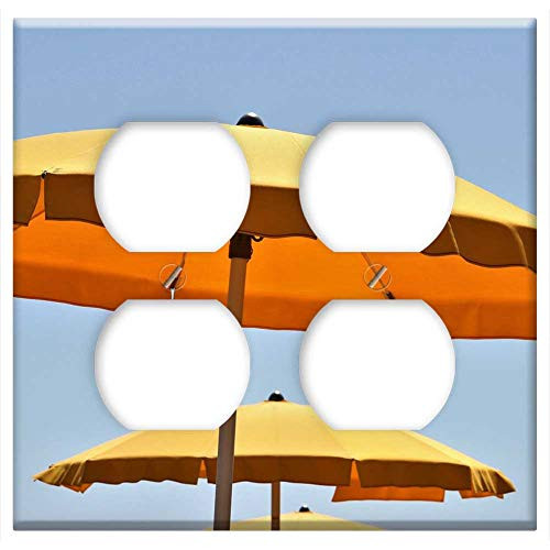 Double Duplex Outlet Wall Plate Cover - Parasol Sun Blue Sky Steps Beach Sunny Day Summer Double Duplex Outlet Wall Plate Cover - Parasol Sun Blue Sky Steps Beach Sunny Day Summer