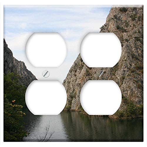 Double Duplex Outlet Wall Plate Cover - Water Nature River Travel Mountain Canyon Matka