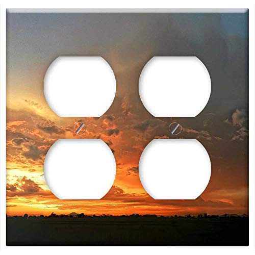 Double Duplex Outlet Wall Plate Cover - Sunset Nature Cloud Landscape Double Duplex Outlet Wall Plate Cover - Sunset Nature Cloud Landscape