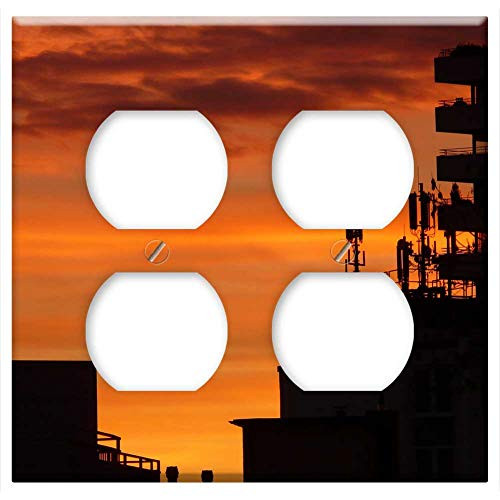 Double Duplex Outlet Wall Plate Cover - Sunset Sky Clouds Abendstimmung Sun Romance Fire 2 Double Duplex Outlet Wall Plate Cover - Sunset Sky Clouds Abendstimmung Sun Romance Fire 2