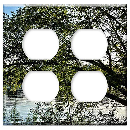 Double Duplex Outlet Wall Plate Cover - Tree Sunset Water Reflection Nature Natural Summer Double Duplex Outlet Wall Plate Cover - Tree Sunset Water Reflection Nature Natural Summer