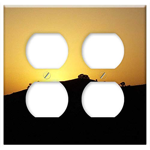 Double Duplex Outlet Wall Plate Cover - Kurdistan Iraq Sunset Mountain Nature Ride