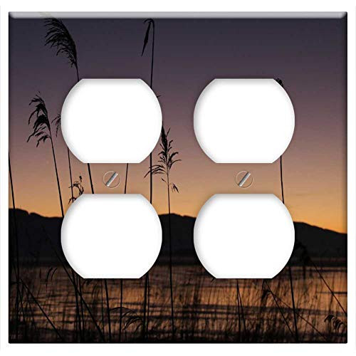 Double Duplex Outlet Wall Plate Cover - Lake Winter Evening Sunset Ice Cold Water 2 Double Duplex Outlet Wall Plate Cover - Lake Winter Evening Sunset Ice Cold Water 2