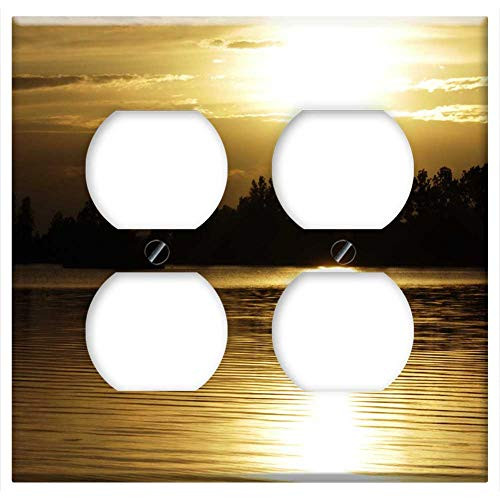 Double Duplex Outlet Wall Plate Cover - Sun Sunset Water Lake Nature Natural Water Double Duplex Outlet Wall Plate Cover - Sun Sunset Water Lake Nature Natural Water