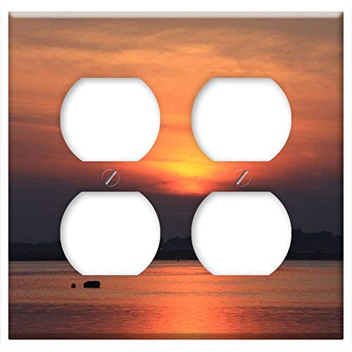 Double Duplex Outlet Wall Plate Cover - Christchurch Dorset Sunset Harbour Boats Peaceful Double Duplex Outlet Wall Plate Cover - Christchurch Dorset Sunset Harbour Boats Peaceful