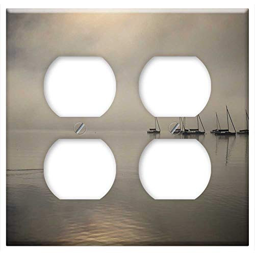 Double Duplex Outlet Wall Plate Cover - Waters Reflection Lake Dawn Sunset Fog Clouds Double Duplex Outlet Wall Plate Cover - Waters Reflection Lake Dawn Sunset Fog Clouds