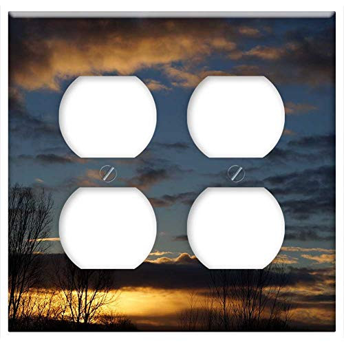 Double Duplex Outlet Wall Plate Cover - Sunset Evening Sky Landscape Sky Clouds Romantic Double Duplex Outlet Wall Plate Cover - Sunset Evening Sky Landscape Sky Clouds Romantic