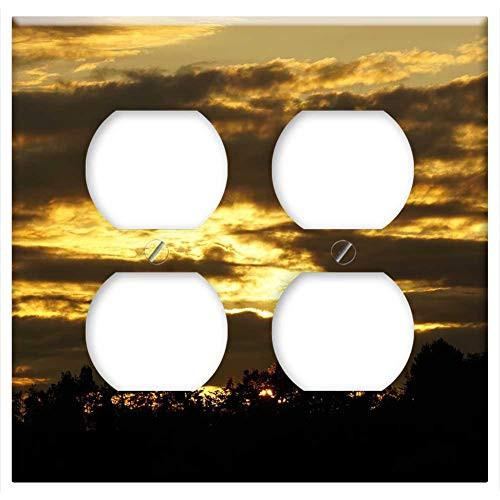 Double Duplex Outlet Wall Plate Cover - Abendstimmung Evening Sky Clouds Sunset 1 Double Duplex Outlet Wall Plate Cover - Abendstimmung Evening Sky Clouds Sunset 1