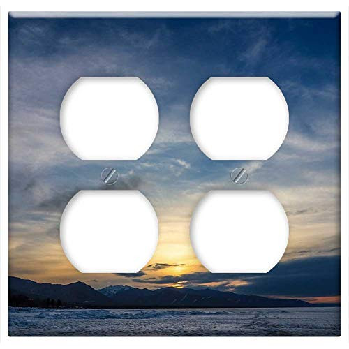 Double Duplex Outlet Wall Plate Cover - Sunset Lake Clouds Water Nature Russia Sky Double Duplex Outlet Wall Plate Cover - Sunset Lake Clouds Water Nature Russia Sky