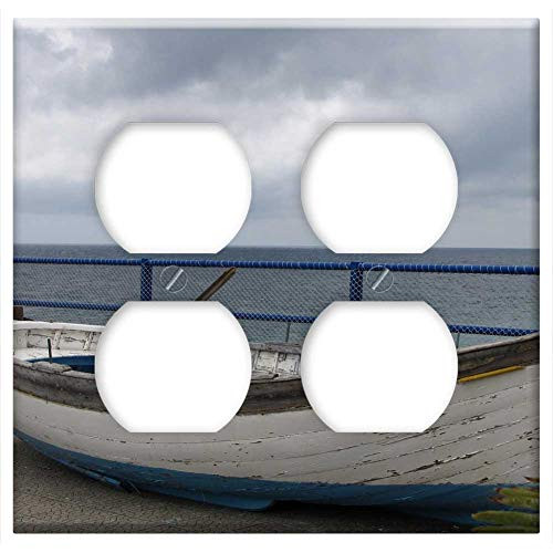 Double Duplex Outlet Wall Plate Cover - Waters Sea Travel Boat Sky