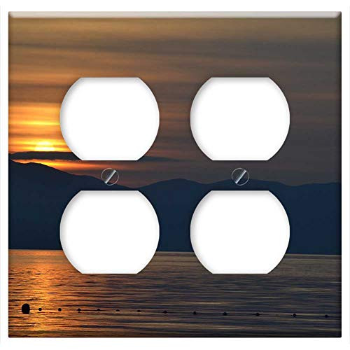 Double Duplex Outlet Wall Plate Cover - Sunset Sea Beach Evening Sky Clouds Romantic Double Duplex Outlet Wall Plate Cover - Sunset Sea Beach Evening Sky Clouds Romantic