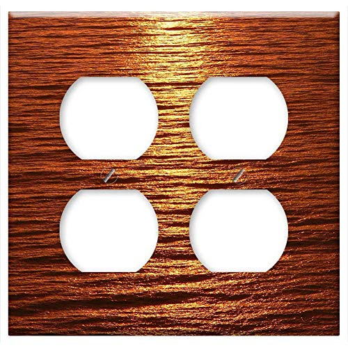 Double Duplex Outlet Wall Plate Cover - Streak Light Sunset Reflected Calm Sea Sea