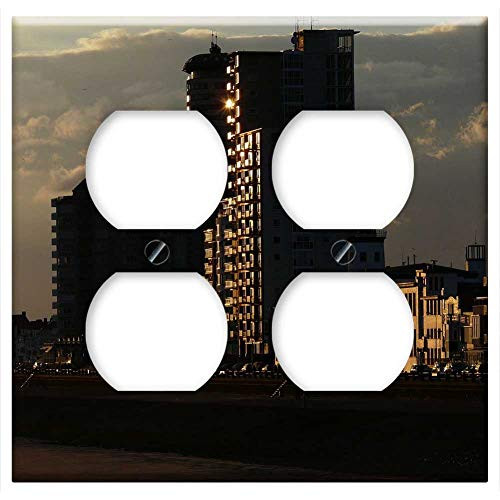 Double Duplex Outlet Wall Plate Cover - Abendstimmung Sunset Storm Vlissingen Netherlands