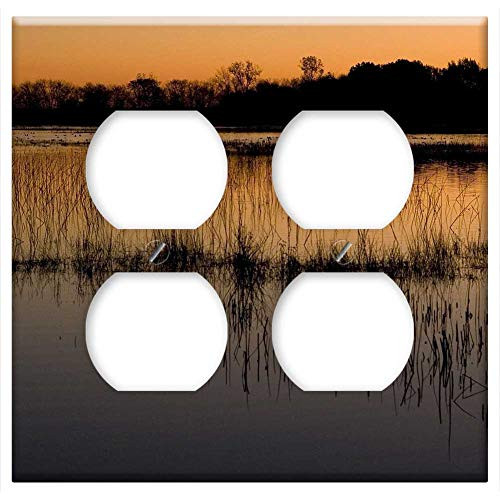 Double Duplex Outlet Wall Plate Cover - Wetlands Sunset Landscape Nature Sky Water Double Duplex Outlet Wall Plate Cover - Wetlands Sunset Landscape Nature Sky Water