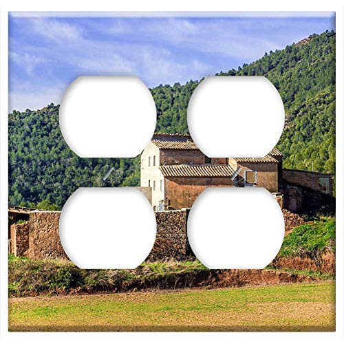 Double Duplex Outlet Wall Plate Cover - Travel House Architecture Nature Wood Outdoors