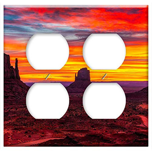 Double Duplex Outlet Wall Plate Cover - Monument Valley Utah Sunset Twilight Sky Clouds