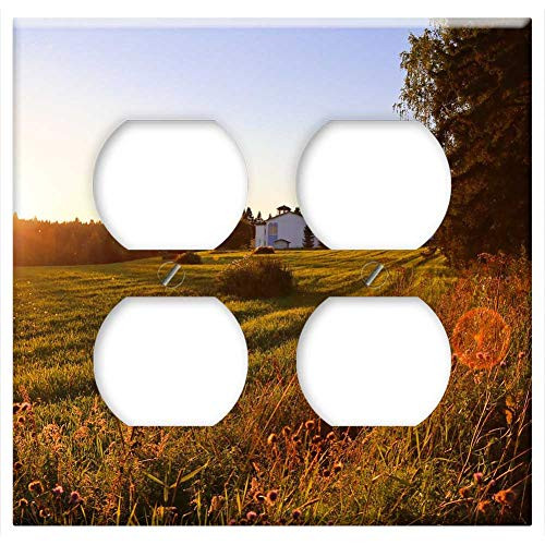 Double Duplex Outlet Wall Plate Cover - Nature Sunset Landscape