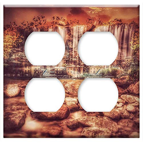 Double Duplex Outlet Wall Plate Cover - Nature Sunset Dawn Rock Landscape Double Duplex Outlet Wall Plate Cover - Nature Sunset Dawn Rock Landscape