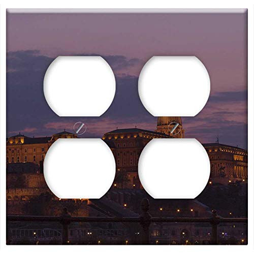 Double Duplex Outlet Wall Plate Cover - Budapest Europe Tourism Building At Dusk Sunset