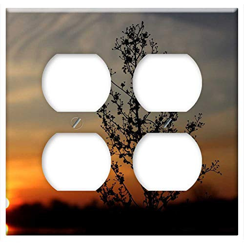 Double Duplex Outlet Wall Plate Cover - Sunset Nature The Sun Autumn Sun Colors Of Autumn