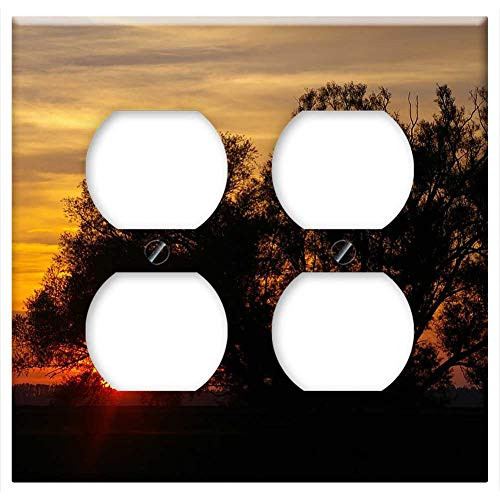 Double Duplex Outlet Wall Plate Cover - Sunset Evening Clouds Sky Silhouette Landscape 1 Double Duplex Outlet Wall Plate Cover - Sunset Evening Clouds Sky Silhouette Landscape 1