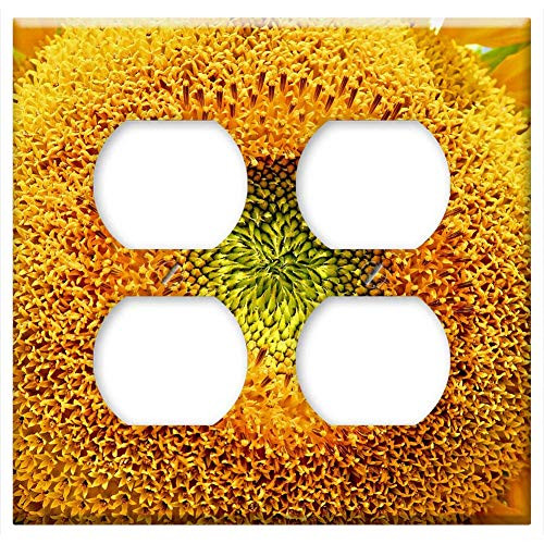 Double Duplex Outlet Wall Plate Cover - Sun Flower Flower Helianthus Annuus Flowers Yellow