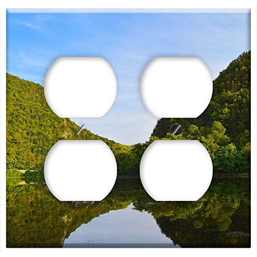 Double Duplex Outlet Wall Plate Cover - Mountain Valley River Sunset Landscape Nature 1 Double Duplex Outlet Wall Plate Cover - Mountain Valley River Sunset Landscape Nature 1