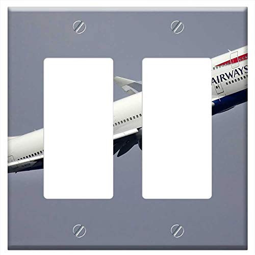 Switch Plate Double Rocker GFCI - British British Airways Airline Aircraft Travel Switch Plate Double Rocker GFCI - British British Airways Airline Aircraft Travel