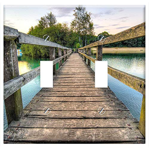 Switch Plate Double Toggle - Bridge Sunset Water Lake Nature Trees Wood Scene Switch Plate Double Toggle - Bridge Sunset Water Lake Nature Trees Wood Scene