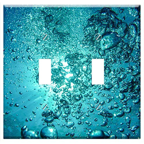 Switch Plate Double Toggle - Air Bubbles Diving Underwater Blow Sun Sea