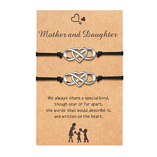 Sincere Mother Daughter Bracelet Set Mom Daughter Mommy and Me Infinity Heart Matching Wish Bracelet for 2 Jewelry Gift for Mother Daughter Girls Women Sincere Mother Daughter Bracelet Set Mom Daughter Mommy and Me Infinity Heart Matching Wish Bracelet for 2 Jewelry Gift for Mother Daughter Girls Women