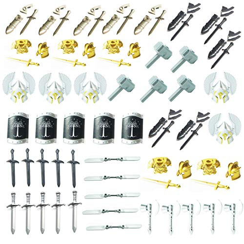 Lingxuinfo Weapons Pack  50PCS Military Army Weapons and Accessories Set Building Block Toy - Compatible with Major Brand