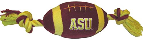 NCAA Arizona State Sun Devils Pet Football Rope Toy 6-Inch Long Plush Dog Toy with Inner Squeaker NCAA Arizona State Sun Devils Pet Football Rope Toy 6-Inch Long Plush Dog Toy with Inner Squeaker