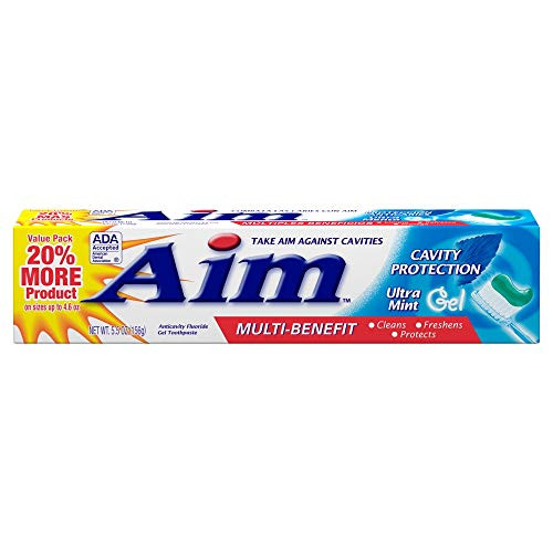 Aim Multi-Benefit Cavity Protection Gel Toothpaste  Ultra Mint 5.50 oz  Pack of 6