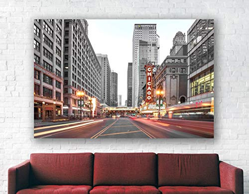 Chicago Theatre  Chicago Wall Art  Neon Sign  Chicago Theatre Marquee  Vintage Sign  Photo Print - Photo Wood Block - Framed Print - Canvas  4x6 to 32x48