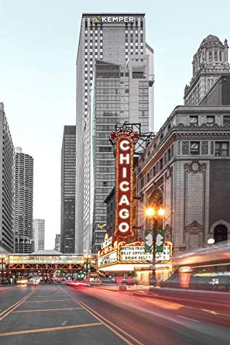 Chicago Theatre  Chicago Photography  Neon Sign  Chicago Theatre Marquee  Vintage Sign  Photo Print - Photo Wood Block - Framed Print - Canvas  4x6 to 32x48
