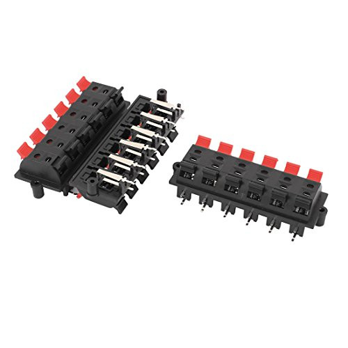 uxcell 3Pcs 12 Way Jack Socket Spring Push Release Connector Speaker Terminal Block