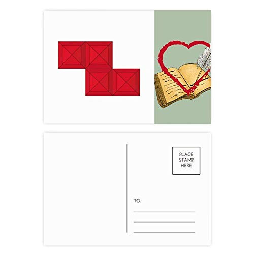 Classic Games Red Block Diary Day Postcard Set Thanks Card Mailing Side 20pcs